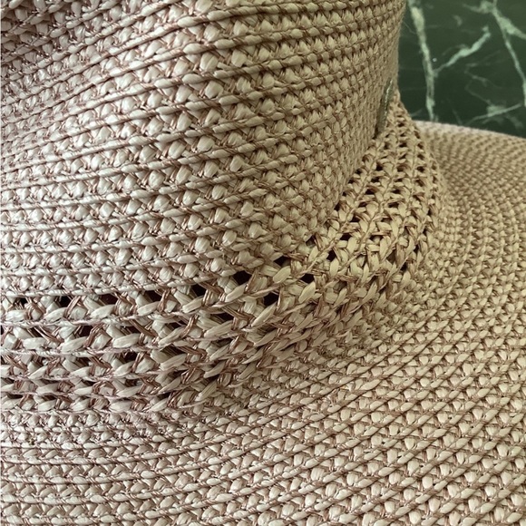 Eric javits blush straw squishee fedora packable sun hat one size - Picture 4 of 5